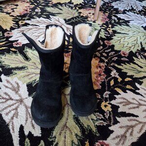 UGG Black Suede Side Zipper Boots